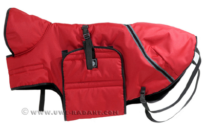 Weltmeisters Dogfood Dogsport Wintermantel mit Kragen und Reflektor, rot Weltmeisters Dogfood Dogsport Wintermantel mit Kragen und Reflektor, rot