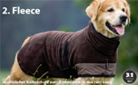 3in1 Ersatz-Fleece Hundecape zum Einknpfen, braun 
